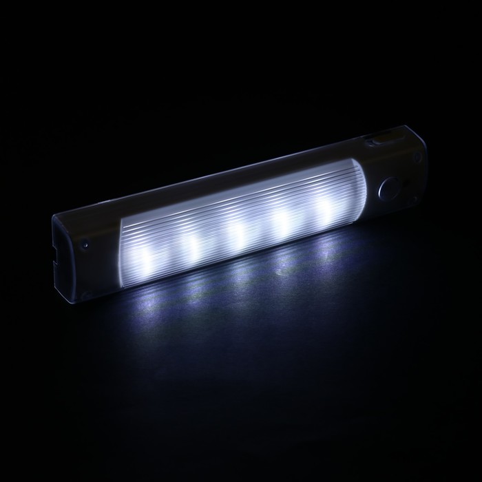 Светильник светодиодный с датчиком движения, 5 LED, 2 Вт, от батареек 3хAAA, 6500К, белый - фото 18528124 Светильник светодиодный с датчиком движения, 5 LED, 2 Вт, от батареек 3хAAA, 6500К, белый - фото 18528124