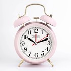 Будильник «Пеннант», дискретный ход, d=9 см, 17×11 см, от батарейки АА, розовый - Фото 3