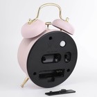 Будильник «Пеннант», дискретный ход, d=9 см, 17×11 см, от батарейки АА, розовый - Фото 5