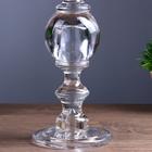 Подсвечник стекло на 1 свечу двусторонний "Классический с шаром" прозрачный 30х11,3х11,3 см - фото 20992918