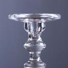 Подсвечник стекло на 1 свечу двусторонний "Классический с шаром" прозрачный 30х11,3х11,3 см - фото 25486233