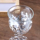 Подсвечник стекло, пластик на 1 свечу "Ажурный ромб" бокал на ножке серебро 18х7х6,5 см - Фото 2
