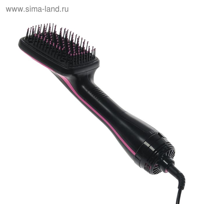 УЦЕНКА Фен-щетка для волос LuazON LFS-01, 220 В, 1600 Вт, 3 режима, чёрно-розовый - Фото 1