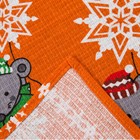 Полотенце Экономь и Я «Новогодние шалости» вид 3, размер 45х60 см, цвет оранжевый, хлопок - Фото 3
