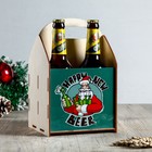 Ящик под пиво "С Новым Годом!" Дед Мороз и бутылки - фото 11084298