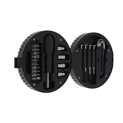 Набор инструментов ТУНДРА, подарочный пластиковый кейс «Колесо», 20 предметов