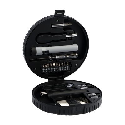 Набор инструментов ТУНДРА, подарочный пластиковый кейс «Колесо», 29 предметов