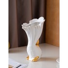 Ваза керамическая "Рыбка", настольная, декор золотистый, 32.5 см - фото 51495471