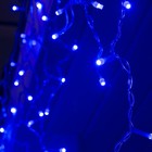 Гирлянда «Бахрома» 3 × 0.6 м, IP44, УМС, прозрачная нить, 160 SMD-LED, свечение синее, 220 В - фото 7753897