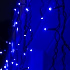 Гирлянда «Бахрома» 3 × 0.6 м, IP44, УМС, тёмная нить, 160 SMD-LED, свечение синее, 220 В - фото 7753926