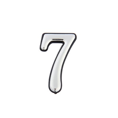 Цифра дверная 7, пластиковая, цвет хром