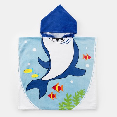 Полотенце-пончо детское махровое Крошка Я "Морское", 60*120см, 100% хлопок