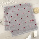 Полотенце Экономь и Я "Love" цв. серый, 35*75 см,100% хлопок - Фото 1