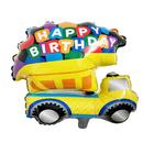Шар фольгированный 24" "С днем рождения", грузовик, цвет жёлтый - фото 318251875