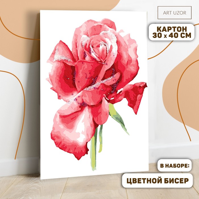 Картина по номерам с дополнительными элементами «Розовая роза», 30х40 см - Фото 1