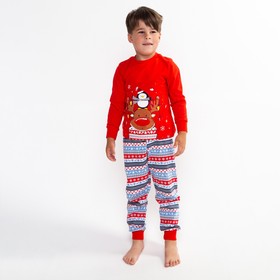 Пижама детская, цвет красный, рост 128 см (64)