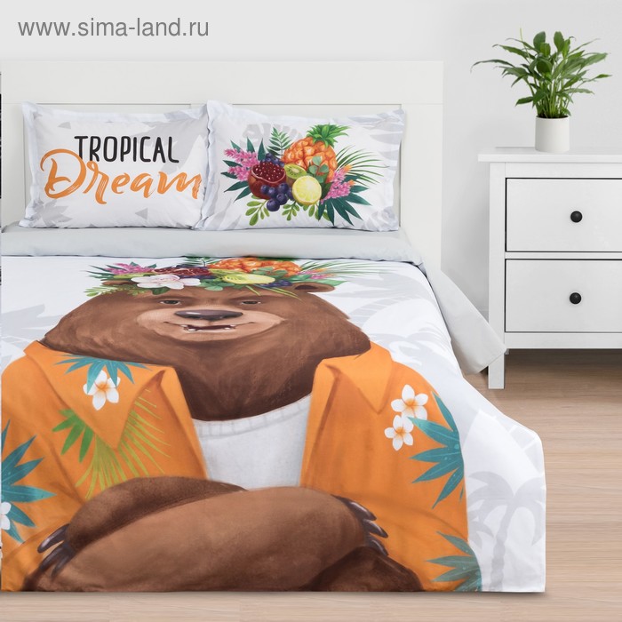 Постельное белье "Этель" 1.5 сп Tropical dream 143*215 см,150*214 см, 50*70+3 - 2 шт - Фото 1