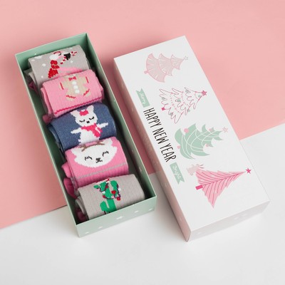 Набор женских носков "С Новым Годом" р. 36-40 (23-25 см), 5 пар