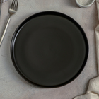 Тарелка керамическая обеденная «Селена», d=25 см, цвет чёрный - фото 8896705