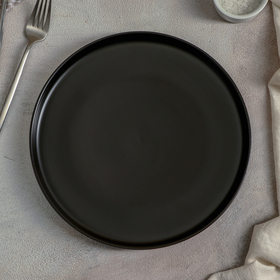 Тарелка керамическая обеденная «Селена», d=25 см, цвет чёрный