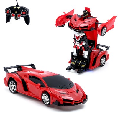 Робот радиоуправляемый "Ламба", трансформируется, световые эффекты, трансформируется с пульта, цвет красный, в пакете