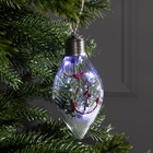 Ёлочный шар «Ветка ели», 5 LED, от батареек, свечение белое - Фото 2