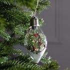 Ёлочный шар «Ветка ели», 5 LED, от батареек, свечение белое - Фото 3