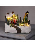 Светодиодная фигура «Новогодний город» 19×17×13 см, полистоун, батарейки ААх3 (не в комплекте), USB, свечение тёплое белое - Фото 4