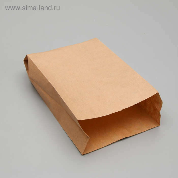Пакет бумажный фасовочный, крафт, V-образное дно, 35 х 20 х 9 см - Фото 1