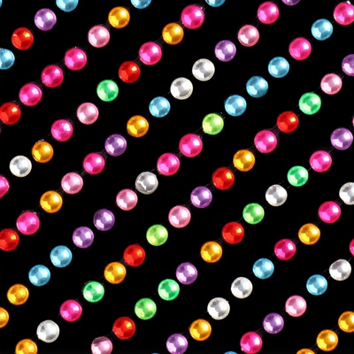 Стразы для декора, на клеевой основе, 9×15.5 см, d=3 мм, разноцветные