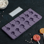 Форма для леденцов Доляна «Вкусная сладость», силикон, 26.5×11.5 см, 12 ячеек (d=3.5 см), с палочками, МИКС - Фото 4