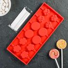 Форма для леденцов Доляна «Вкусная сладость», силикон, 26.5×11.5 см, 12 ячеек (d=3.5 см), с палочками, МИКС - Фото 7