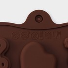 Форма для шоколада Доляна «Музыкальные инструменты», силикон, 21.5×10.5 см, 14 ячеек, коричневая - Фото 6