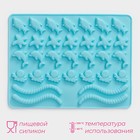 Форма для мармелада Доляна «Морские сладости», силикон, 22.3×17.2 см, 32 ячейки (2.7×2 см), цвет голубой - Фото 2