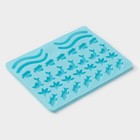 Форма для мармелада Доляна «Морские сладости», силикон, 22.3×17.2 см, 32 ячейки (2.7×2 см), цвет голубой - Фото 3