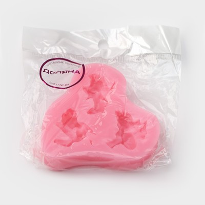 Молд для заливки Доляна «Ангелочки в ожидании», силикон, 3 ячейки, 8×7 см, розовый