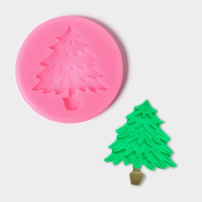 Силиконовый молд «Ёлка», 6,5×0,7 см, цвет МИКС