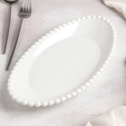 Блюдо керамическое овальное «Классика», 27,5×14×4 см, цвет белый - фото 4289607