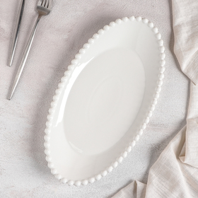 Блюдо керамическое «Классика», 32×17×6 см, цвет белый