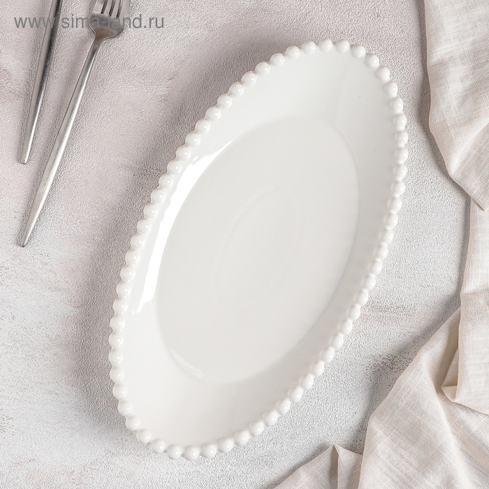 Блюдо керамическое «Классика», 32×17×6 см, цвет белый - Фото 1