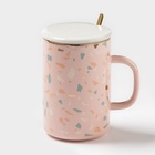 Кружка с крышкой и ложкой «Анабель», 400 мл, керамика, рисунок МИКС - Фото 7