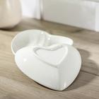 Набор салатников керамических «Сердца», 2 предмета, 13×12,5 см, цвет белый - фото 4289623