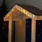 УЦЕНКА Гирлянда «Бахрома», уличная, 3×0.6 м, УМС, 3 Вт, 160 LED, 220 В, свечение жёлтое - Фото 1