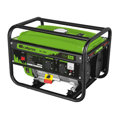 Генератор бензиновый «Сибртех» БС-2500 94542, 2200 Вт, 230 В, 15 л, ручной стартер