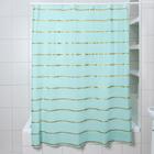 Штора для ванны Доляна «Лайн», 180×180 см, EVA, цвет голубой - Фото 1