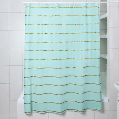 Штора для ванны Доляна «Лайн», 180×180 см, EVA, цвет голубой