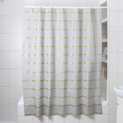 Штора для ванны Доляна «Лайн», 180×180 см, EVA, цвет серый