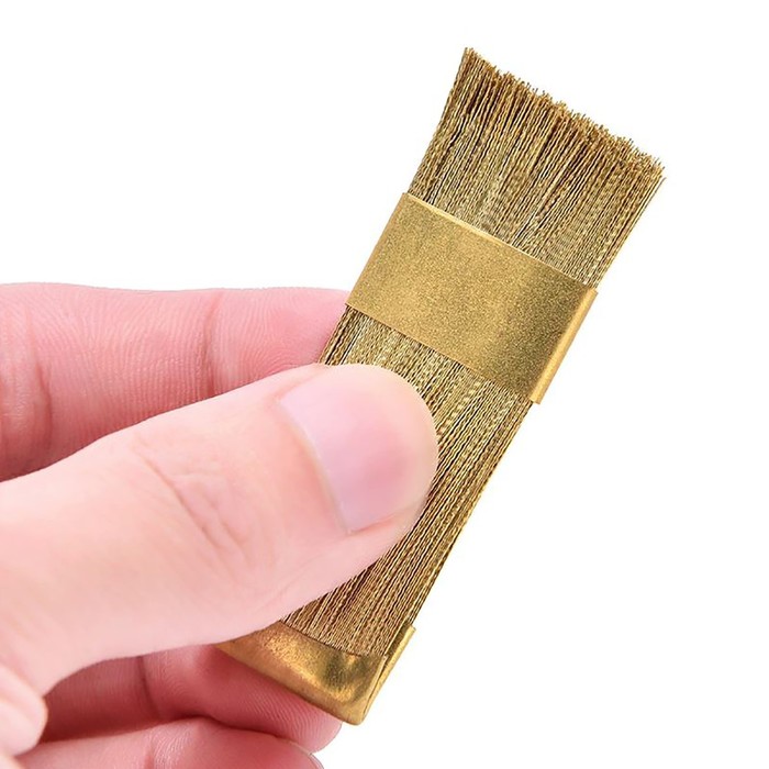 Щётка для чистки фрез, медная, 6 × 2 см, цвет золотистый - фото 1898250537