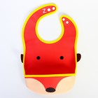 Нагрудник для кормления «Лисичка» непромокаемый на кнопке, с карманом - фото 25704772