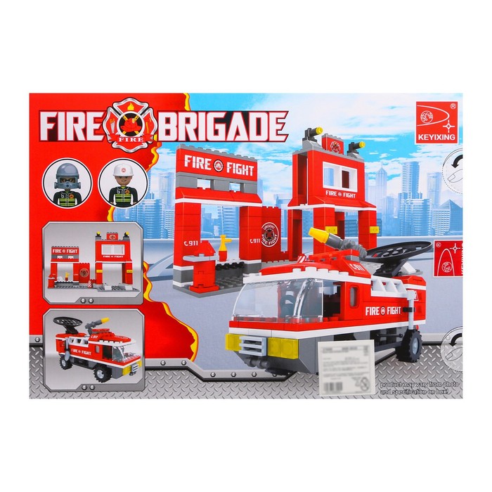 Конструктор Пожарная бригада «Станция», 309 деталей - фото 1890595307